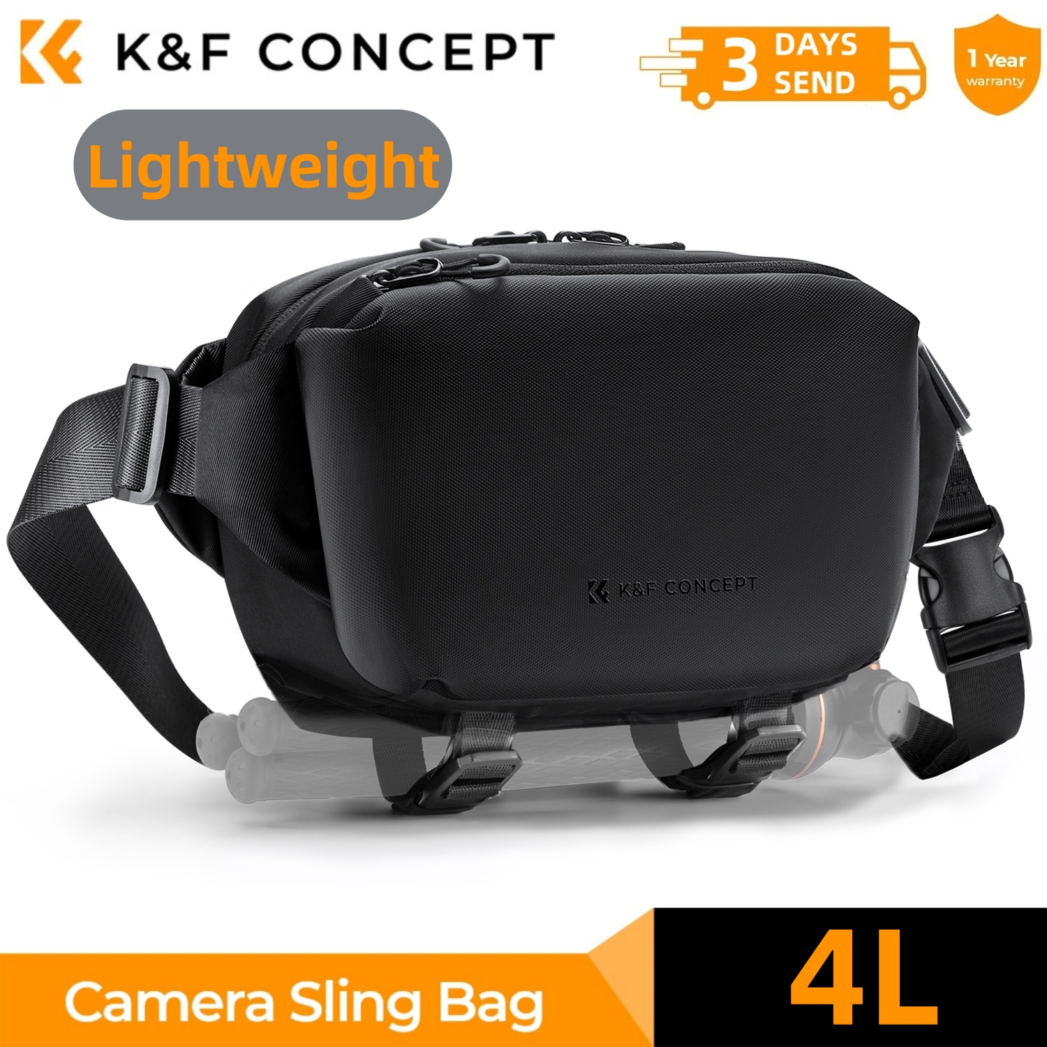 Photography Lighting Bag - K&F CONCEPT 4L Kamera askılı çanta