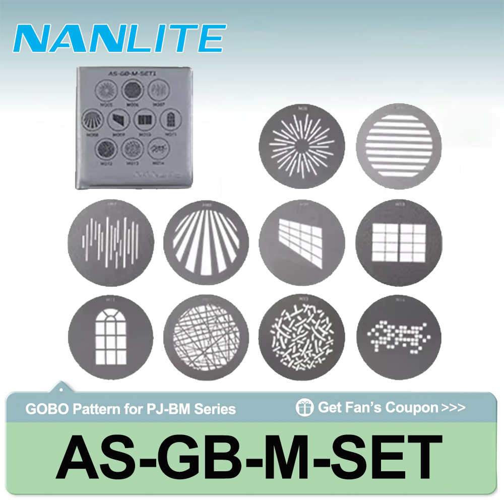 Snoot Flash Modifier - Nanlite AS-GB-M-SET M Boyutlu GOBO Desen