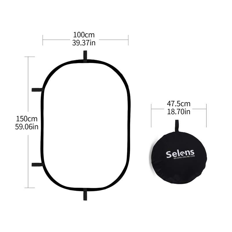 Photography Lighting Bag - 100X150CM katlanabilir Oval reflektör yumuşak işık