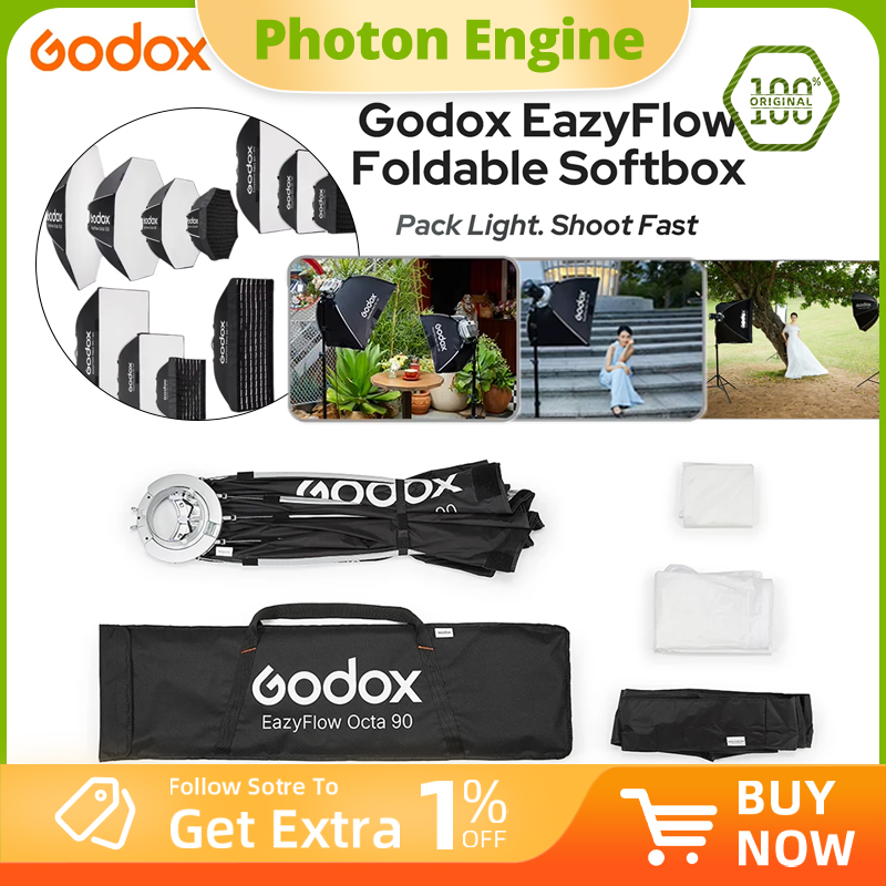 Photography Lighting Mount - Godox EazyFlow serisi Katlanabilir Softbox Bowens