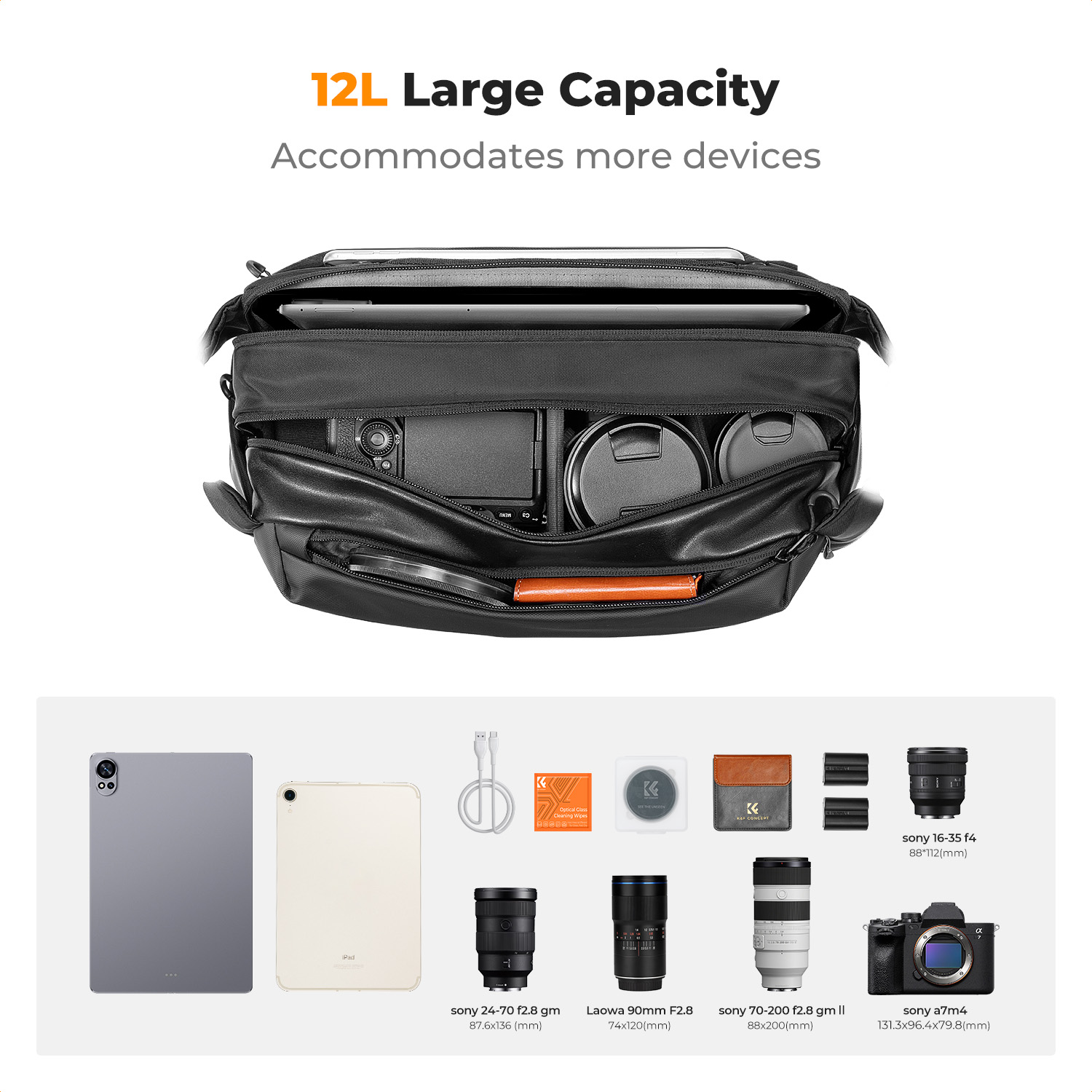 K&F CONCEPT 12L/10L Kamera ask - Photography Lighting Bag incelemesi ve fiyatı